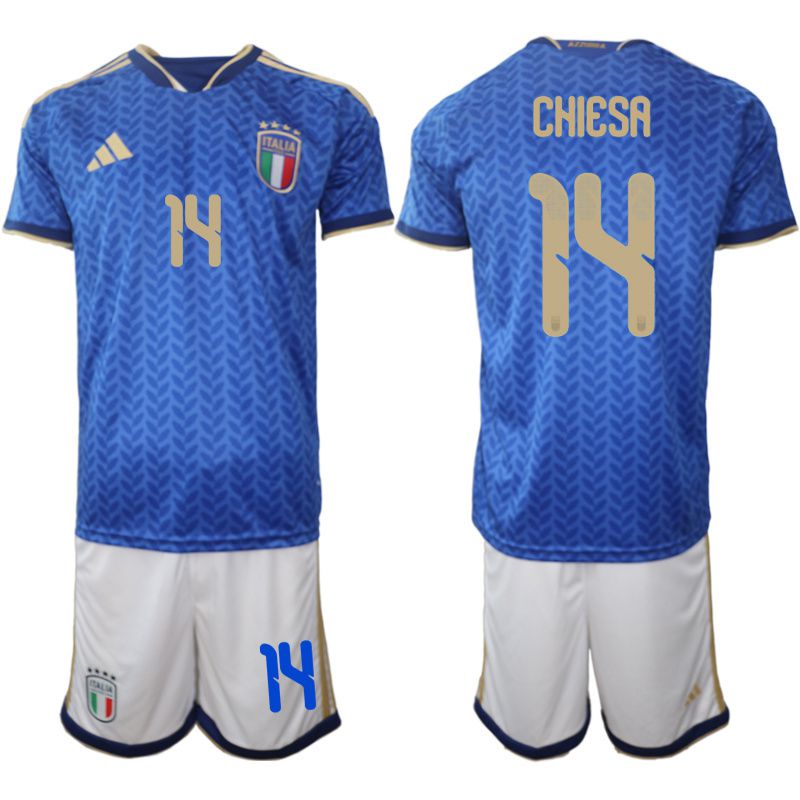 Men 2026 World Cup National Team Italy home blue #14 Soccer Jersey